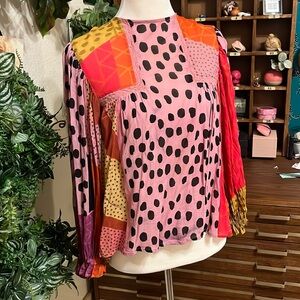 anthropologie blank london patterned top, petite small